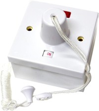 White 45A Shower Pull Cord