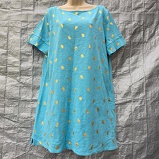 Boden Blue Gold Leaf Print