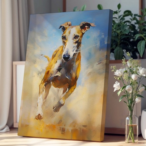 Greyhound impressionism canvas - greyhound,