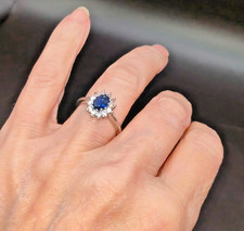 Silver Tone Blue Austrian