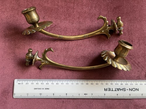 Victorian brass piano candle - victorian,