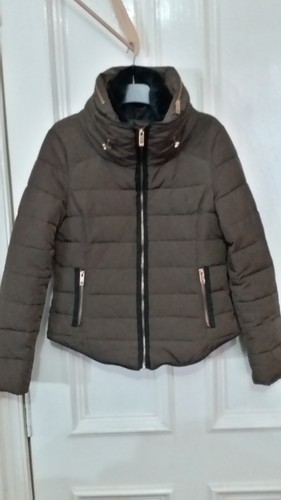 Zara basic ladies green puffer - zara,