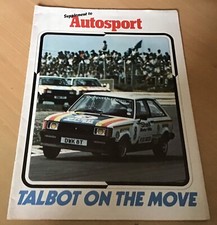 Talbot on the Move  Feb 1980 Autosport Supplement including Sunbeam II & Lotus