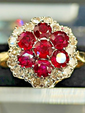 Ruby Diamond Floral Cluster
