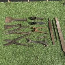 Antique Vintage Metal Tool Bundle Wad Leather Hole Punch circlip pliers
