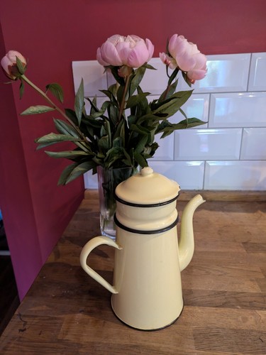 Vintage french yellow enamel - french,