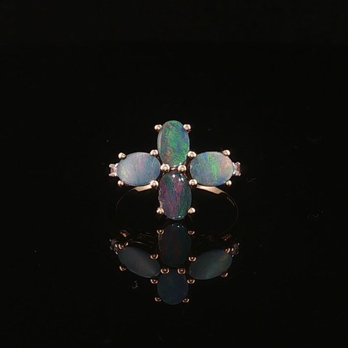 9ct yellow gold opal doublet - 9ct,