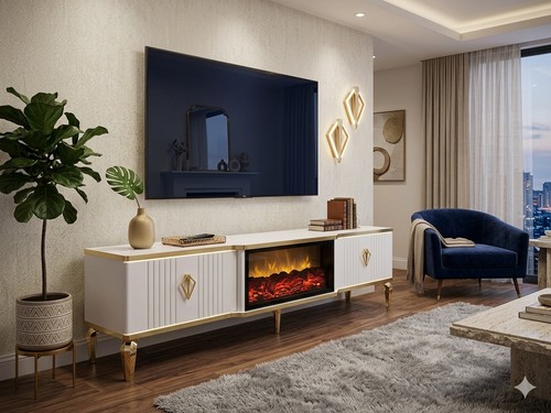 Wooden white gold fire - wooden, display