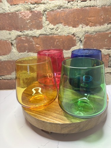 Set colored stemless wine - colored,