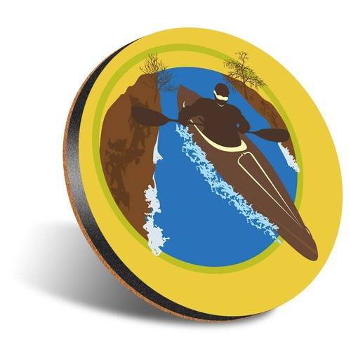 Round 12cm coaster - 12cm, canoe