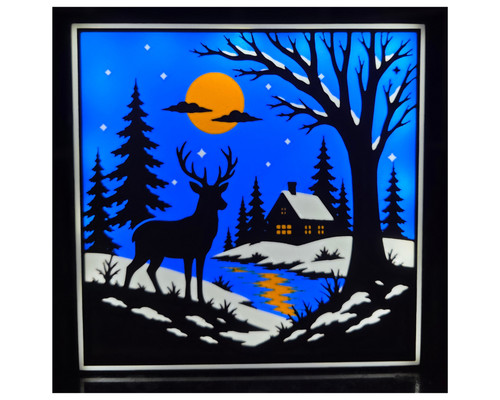 Winter woodland lightbox - winter,
