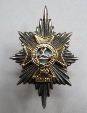 Military Gilt Enamel & W/M Badge Worcestershire & Sherwood Foresters Regiment