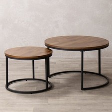 WOODEN COFFEE TABLE SET OF TWO