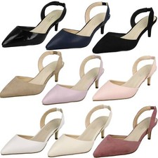 SALE Ladies Spot On Slingback Kitten Heel Pointed Toe Smart Shoe F9R0057
