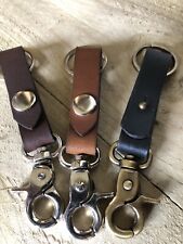 Leather Key Chain Trouser Belt Key Loop Handmade Real Leather Keys Holder UK
