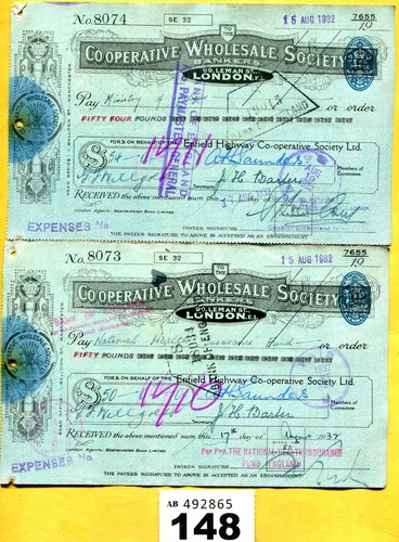 Bank cheques 1932 - 1932,