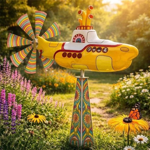 Outdoor metal yellow submarine - outdoor,
