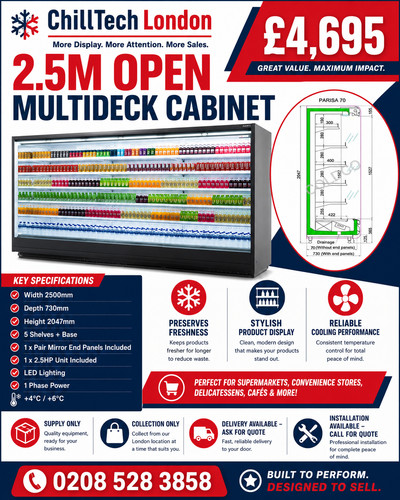 Open multideck display - 2.5m,