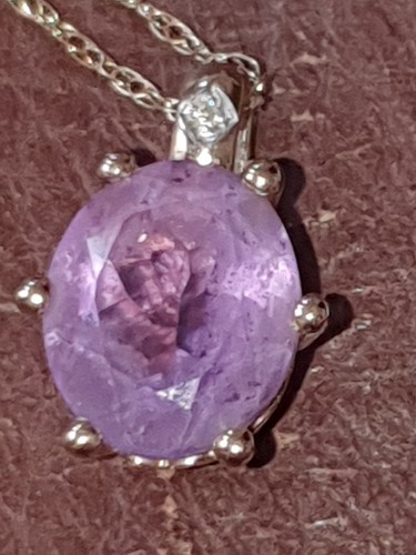 Amethyst and diamond 9ct - amethyst,