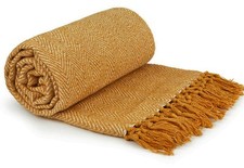 100% Cotton Herringbone Ochre