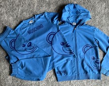 Moschino boys teddy face tracksuit and t-shirt bundle blue age 10 years (up to)