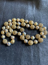 Beautiful Vintage Silver Gilt  Cloisonné Bead Necklace