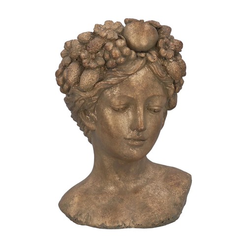 Gold goddess bust - bust, plant