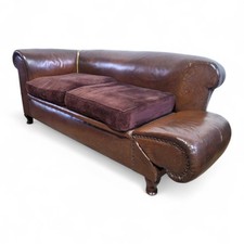 Antique chesterfield drop end 2 seater sofa settee - chaise longue