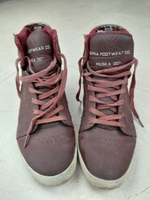 Supra Skytop Muska 001 Drummond Burgundy Hi Top Skate Shoes Mens (UK Size 8)