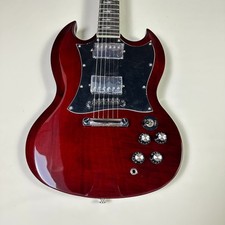 G400 Angus Young Dark Wine Red SG Guitar Electric with Lightning Bolt Inlays