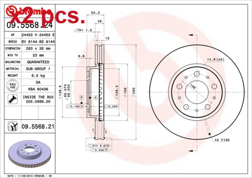 Pcs front brake - brake, rotos
