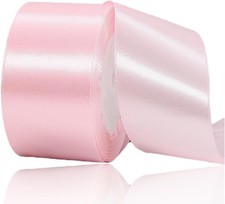 Blush Pink Satin Ribbon 50mm x 23m – Single-Faced Polyester for Gift & DIY
