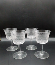 19th Century Antique Hand Blown Acid Etched Port/sherry Glass