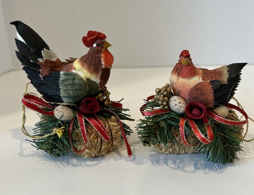 Vtg christmas ornament hen - vtg,