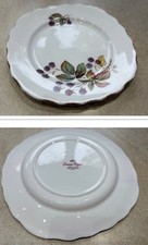 Roslyn China, fine bone china tea plate, blackberries & pink blossom design