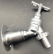 Mirror Chrome Effect Garden Tap Brass Bib Tap & Matching back plate  - UK Stock