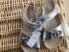 Girls  Next Silver Sandal’s …size 10 …new Leather