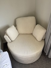 White Cuddle Chair, Swivel