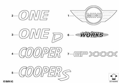 Mini genuine emblem - mini,