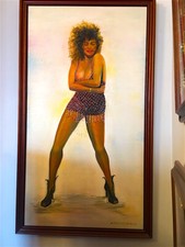 TINA TURNER, 48 INCH OIL PAINTING, DONE IN 1995 PLUS ONE OFF  SIGNED PICTURE.