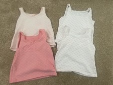 Girls Pretty Vest Bundle 2-3 Years Rainbow Flowers Pink White