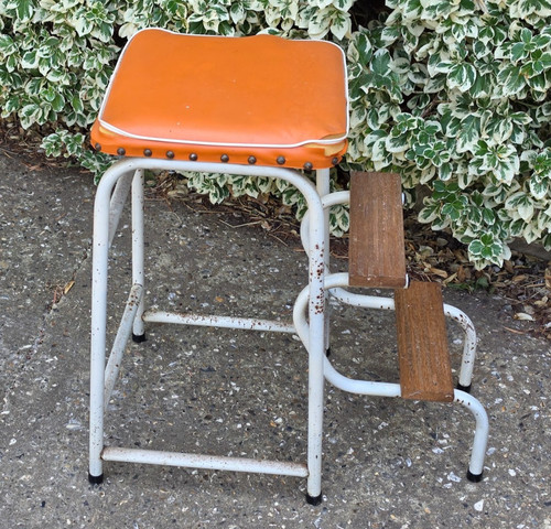 Vintage folding kitchen steps - folding,