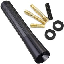 Car Roof Short Rod Antenna 8cm Carbon Design Radio Universal Adapter Base DAB
