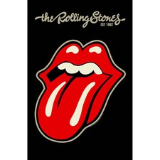THE ROLLING STONES - OFFICIAL QUALITY TEXTILE POSTER - CLASSIC TONGUE LOGO !