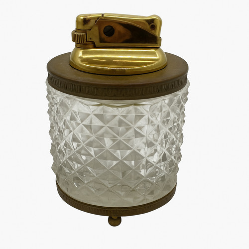 Vintage crystal and - , brass