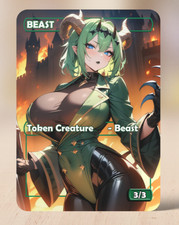 2 x BEAST 𓃵Tokens Custom Magic Anime #1 MTG PT: 3/3 Free UK Post𓃵