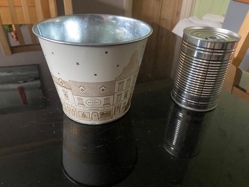 Plant pot metal - plant, metal/tin