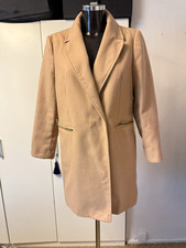 Topshop Womens Camel Peacoat size 10 -Classic Winter Coat