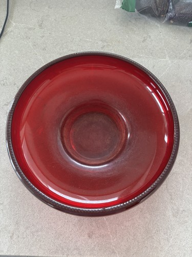 Large vintage footed - vintage, ruby