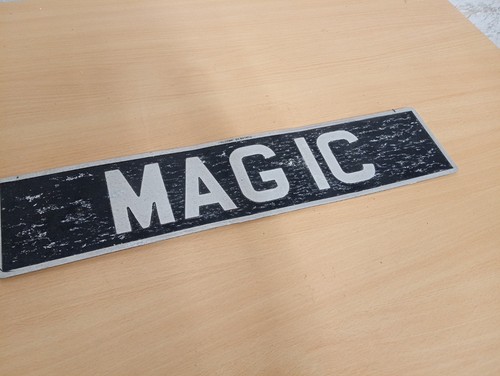 Vintage magic numberplate - vintage,